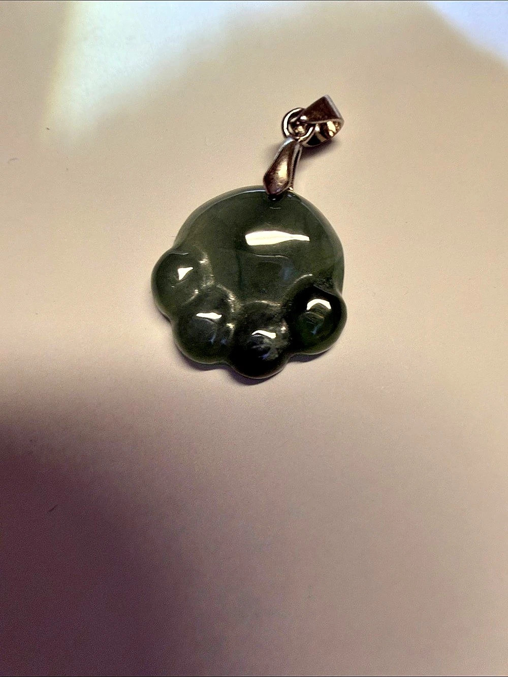 Burmese blue jadeite paws silver 925 Statement Pendant